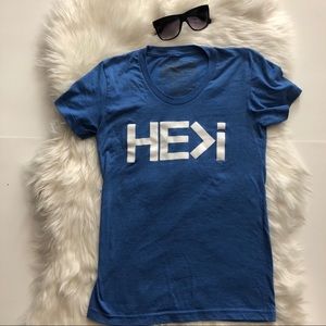 HE>I John3:30 women’s printed T-Shirt Small, Blue